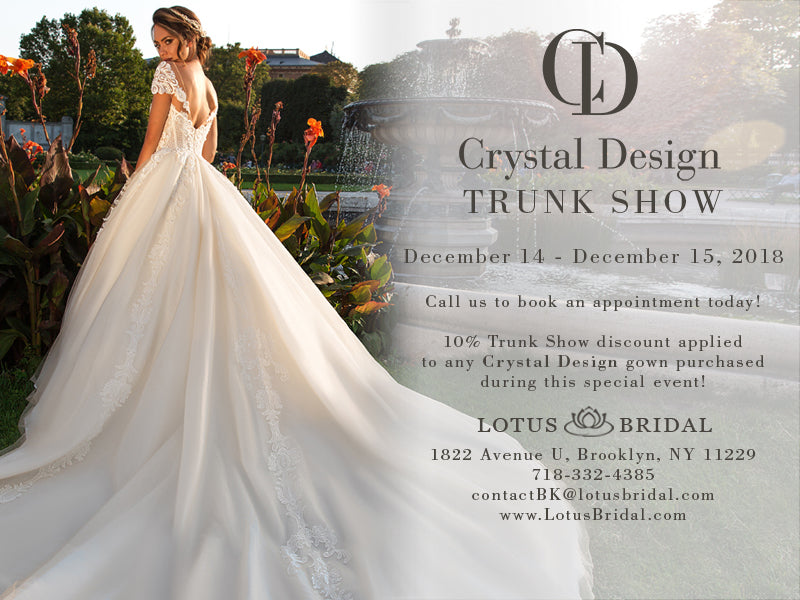 Crystal Design Trunk Show coming to Lotus Bridal Brooklyn!