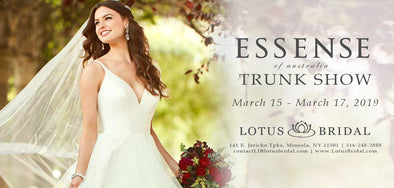 Essense of Australia Trunk Show at Lotus Bridal Long Island from 3/15-3/17