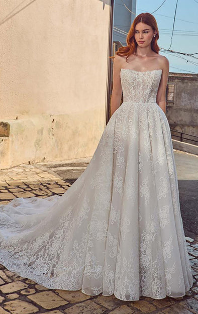 calla blanche wedding dress Callista 124126 By With her sparkling beaded lace and feathers Calla Blanche ($2500 - $3500)