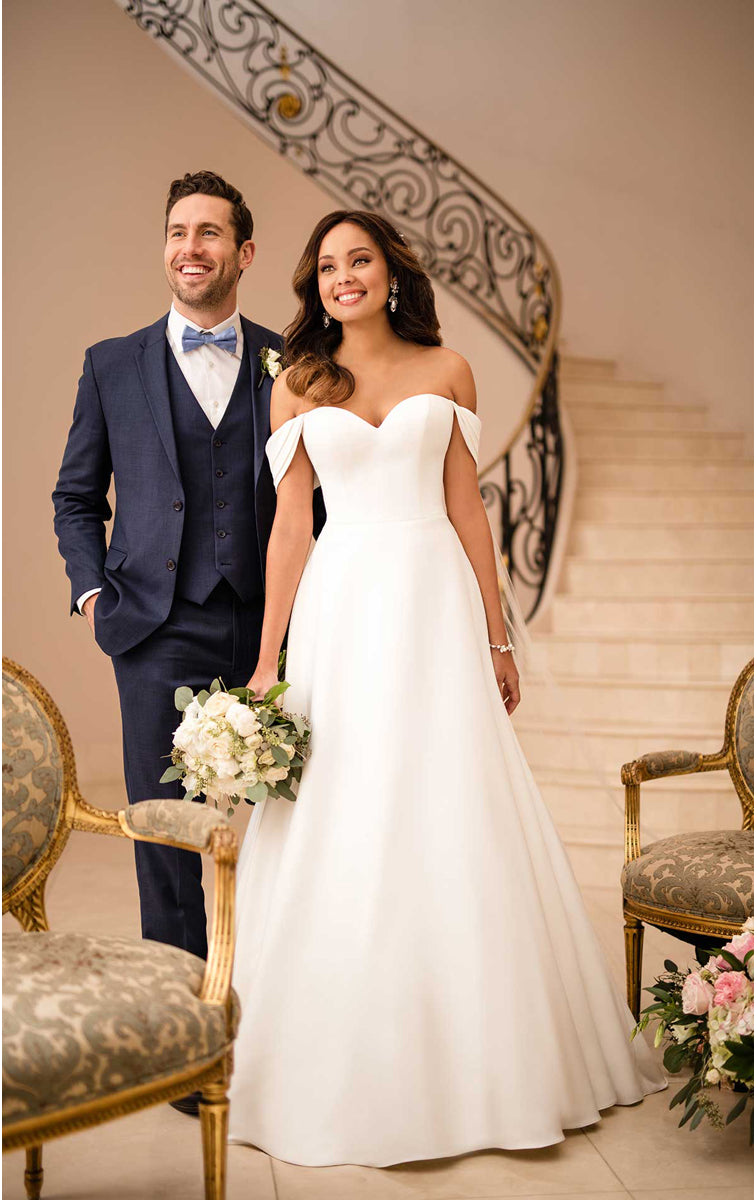 Vintage satin wedding dresses cheap