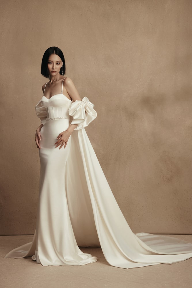lotus silk wedding dress Lotus Lace and Silk Wedding Dress